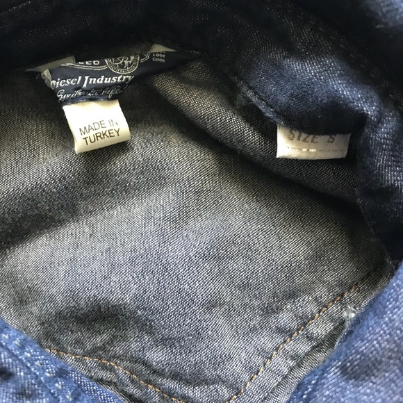 Diesel industry button down long sleeve denim Sz S - Picture 2 of 7
